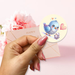 Altijd mijn moeder - Bird Mum & Baby Ronde Sticker