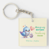 Altijd mijn moeder - Bird Mum & Baby Sleutelhanger (voorkant)