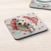 Altijd mijn moeder - Hond Mum & Baby Bier Onderzetter (Linkerzijde)