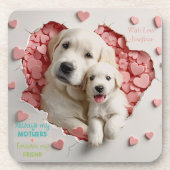 Altijd mijn moeder - Hond Mum & Baby Bier Onderzetter (Voorkant)