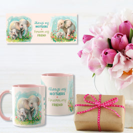 Altijd mijn moeder - Olifant Mum & Baby Pink Mok