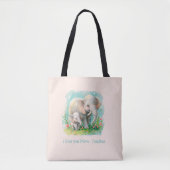 Altijd mijn moeder - Olifant Mum & Baby Pink Tote Bag (Voorkant)