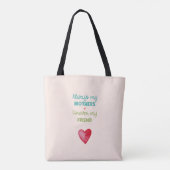 Altijd mijn moeder - Olifant Mum & Baby Pink Tote Bag (Achterkant)