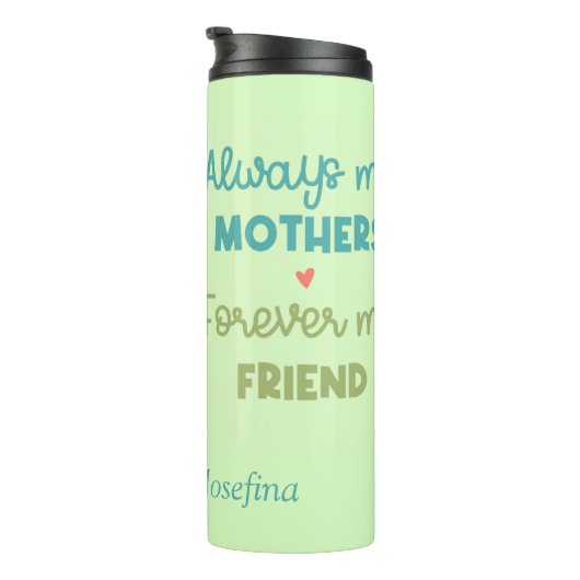 Altijd mijn moeder - Panda Mum & Baby Green custom Thermosbeker (Geroteerd rechts)