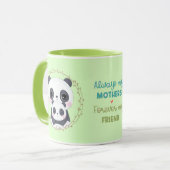 Altijd mijn moeder - Panda Mum & Baby Green Mok (Voorkant links)