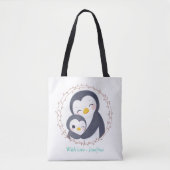 Altijd mijn moeder - Pinguïn Mum Baby Tote Bag (Voorkant)