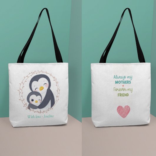 Altijd mijn moeder - Pinguïn Mum Baby Tote Bag