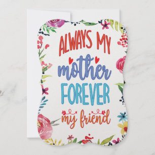 Altijd mijn moeder voor altijd mijn vriend feestdagenkaart