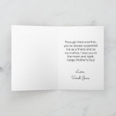 Altijd mijn moeder voor altijd mijn vriend Moederd Kaart (Binnen)