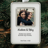 Altijd mijn zus, altijd mijn vriend | zuster verzilverd omlijst ornament