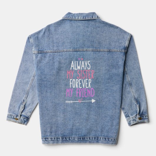 Altijd mijn zuster voor mijn vriend denim jacket (Achterkant)