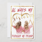 Altijd mijn zuster voor mijn vriend kaart (Voorkant)