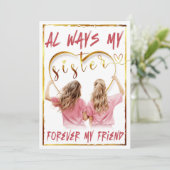 Altijd mijn zuster voor mijn vriend kaart (Staand voorkant)