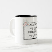 Altijd mijn zuster voor mijn vriend tweekleurige koffiemok (Voorkant links)