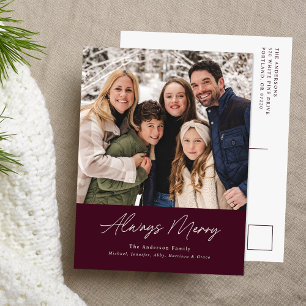 Altijd minimale liefdesfoto van Merry Wine Feestdagenkaart