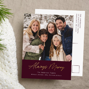 Altijd minimale liefdesfoto van Merry Wine Folie Feestdagen Briefkaart