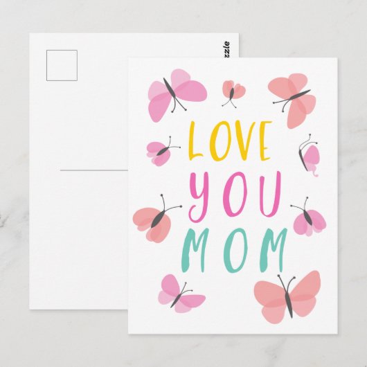 Altijd mis ik je moeder briefkaart (Voorkant / Achterkant)