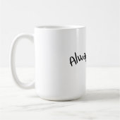 Altijd Moe - Golvende Tekst Koffiemok (Links)