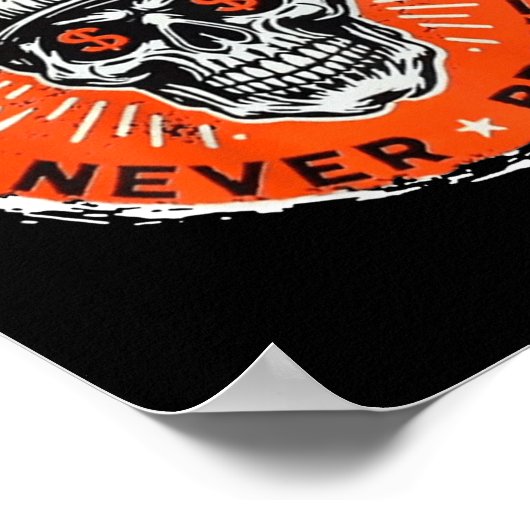 Altijd moe, nooit gebroken schedel (op de rug) poster (Hoek)