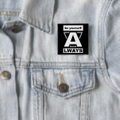 Altijd motivatie prijsopgave vierkante button 5,1 cm (In situ)
