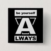 Altijd motivatie prijsopgave vierkante button 5,1 cm (Voorkant)