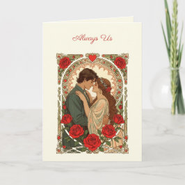 Altijd Ons Romantische Art Nouveau-illustratie Kaart