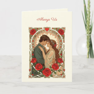 Altijd Ons Romantische Art Nouveau-illustratie Kaart