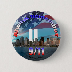 Altijd onthouden 9/11 ronde button 5,7 cm