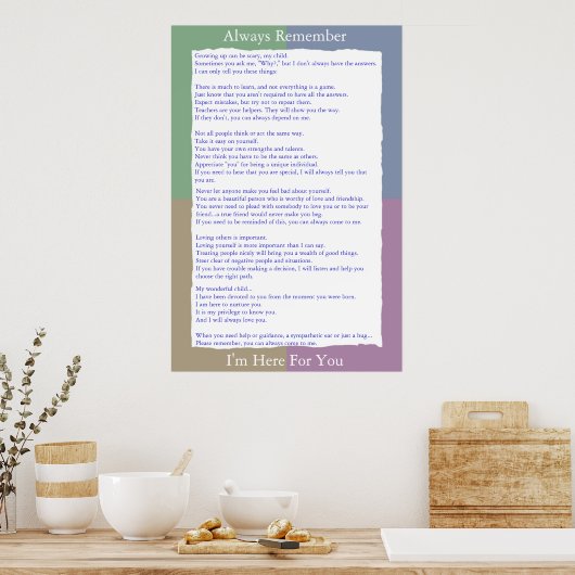 Altijd onthouden dat ik hier voor jou ben poster (Keuken)