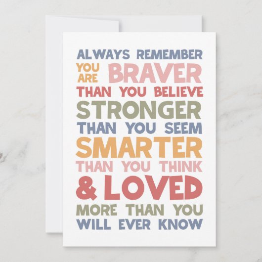 Altijd onthouden dat je braver bent feestdagenkaart (Voorkant)