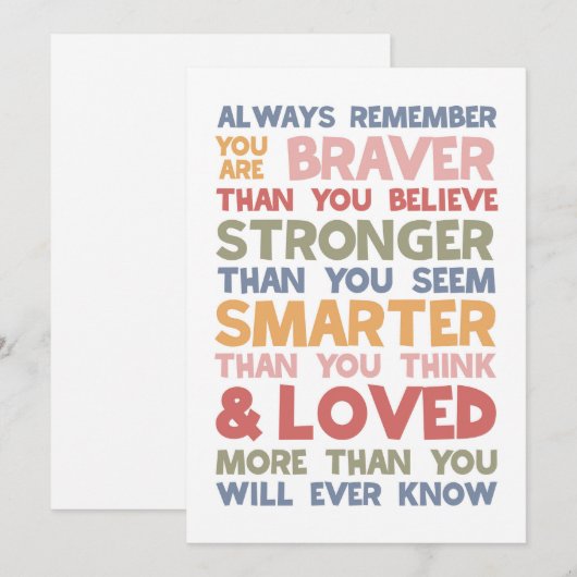 Altijd onthouden dat je braver bent feestdagenkaart (Voorkant / Achterkant)