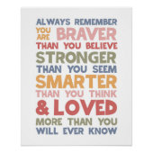 Altijd onthouden dat je braver bent perfect poster (Voorkant)