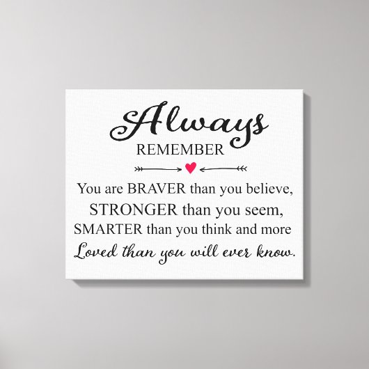 Altijd onthouden dat je van wandafdrukken gehouden canvas afdruk (Voorkant)