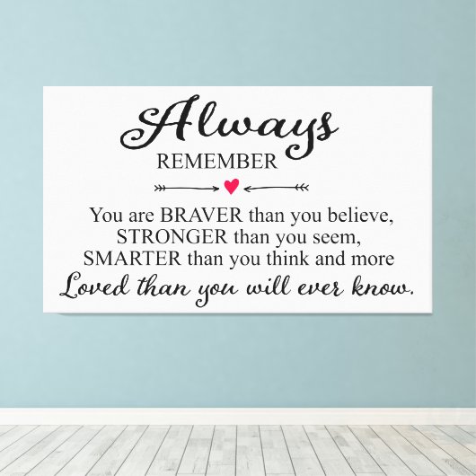 Altijd onthouden dat je van wandafdrukken gehouden canvas afdruk (Insitu (Houten vloer))