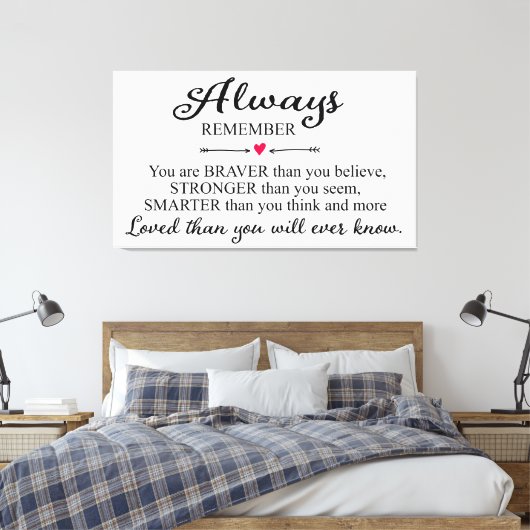 Altijd onthouden dat je van wandafdrukken gehouden canvas afdruk (Insitu (Slaapkamer))