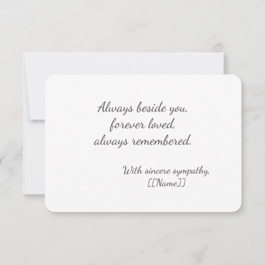 Altijd Onthouden Verlies van Huisdier Foto Condole (Achterkant)