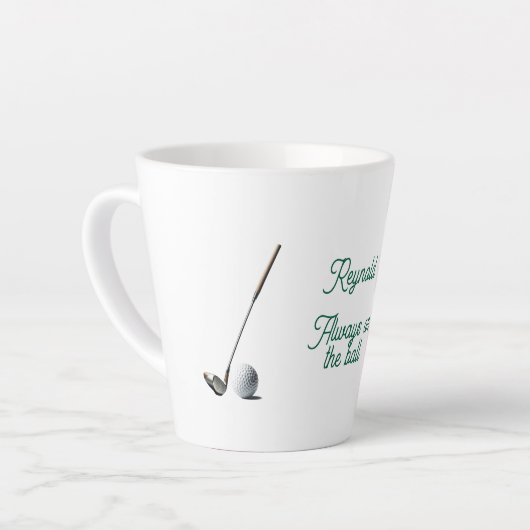 Altijd op de bal Grappig Golf Gepersonaliseerd Latte Mok (Linkerhoek)