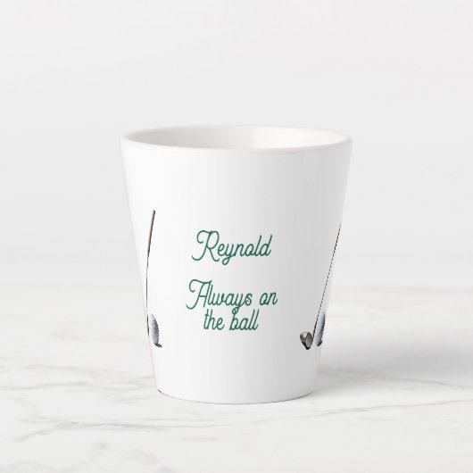 Altijd op de bal Grappig Golf Gepersonaliseerd Latte Mok (Voorkant)
