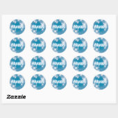 Altijd op een Blue Star Pattern Ronde Sticker (Vel)