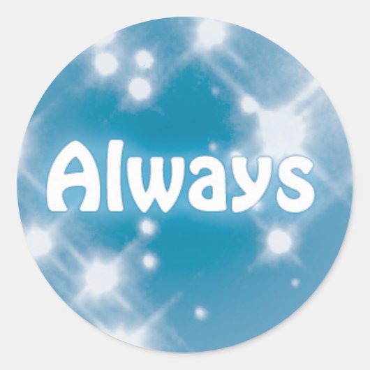 Altijd op een Blue Star Pattern Ronde Sticker (Voorkant)