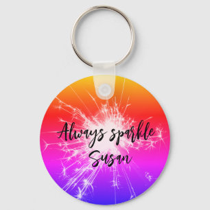 Altijd op maat Sparkle – Roze Paarse Sinaasappel Sleutelhanger