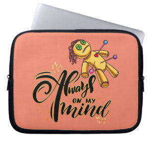Altijd op mijn gedachten Grappige Halloween Voodoo Laptop Sleeve