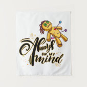 Altijd op mijn gedachten Grappige Halloween Voodoo Wandkleed (Voorkant)