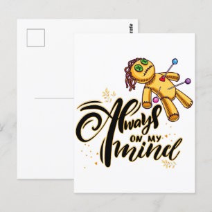 Altijd op mijn Geestige Halloween Voodoo Pop Briefkaart