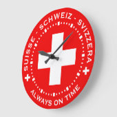 Altijd op tijd Zwitserse vlag Zwitserland Muur Klo Grote Klok (Hoek)