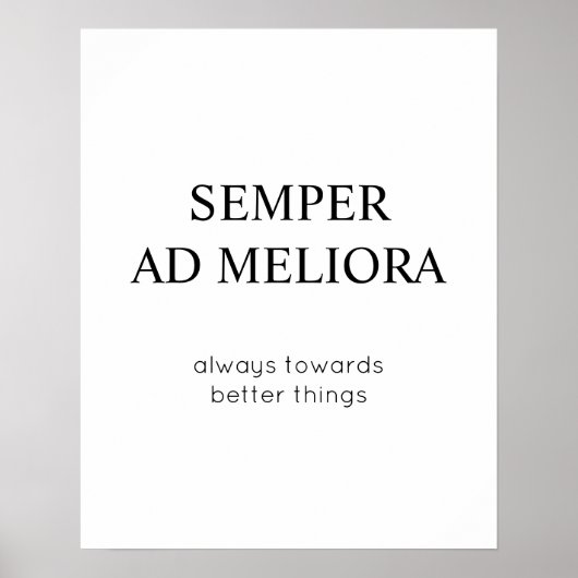 Altijd op weg naar een beter Latijnse prijsopgave Poster (Voorkant)