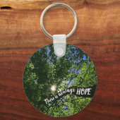 Altijd op zonlicht door bomen Inspirerend hopen Sleutelhanger (Voorkant)
