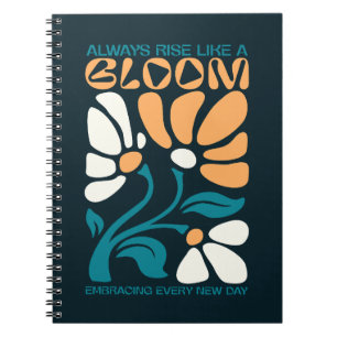 Altijd opstaan als een bloeiende positieve quote  notitieboek
