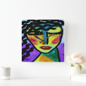 Altijd Originele Abstracte Kunst Vierkante Klok (Huis)