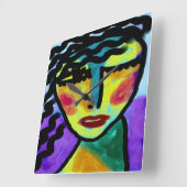 Altijd Originele Abstracte Kunst Vierkante Klok (Hoek)